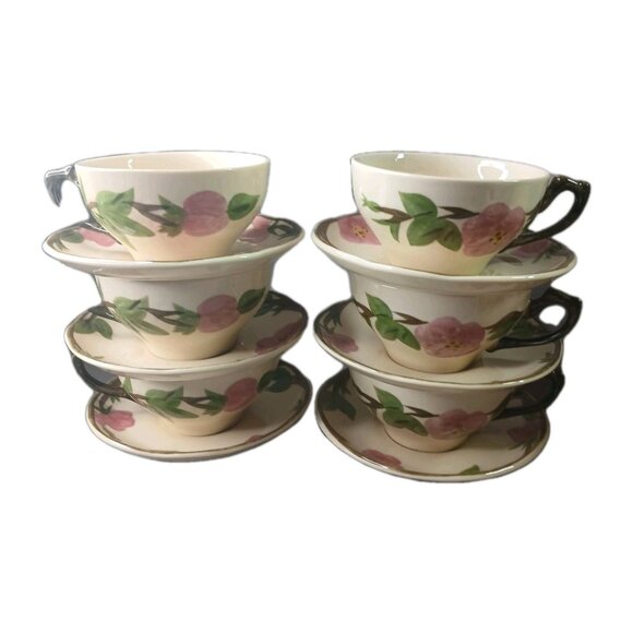 Franciscan Desert Rose 6 Cups and 6 Saucers 2003 Made In China Preowned - Picture 1 of 10